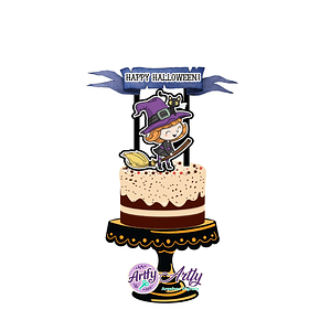 Topo de bolo - Halloween Bruxinha 