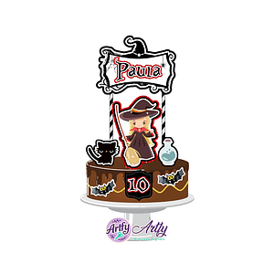 Topo de bolo - Halloween Bruxinha 