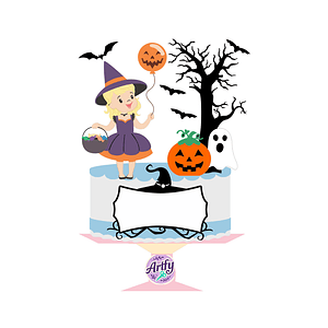 Topo de bolo - Halloween Bruxinha 