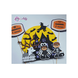 Topo de bolo - Halloween Aranha 