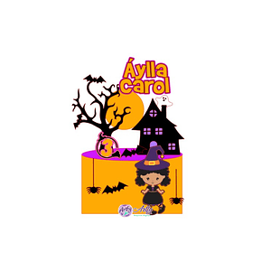 Topo de bolo - Halloween Bruxinha 