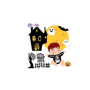 Topo de bolo - Halloween Menino