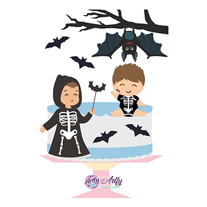 Topo de bolo - Halloween Morcego 