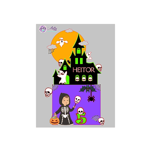 Topo de bolo - Halloween Castelo Assombrado 