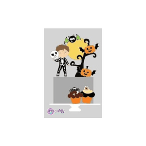 Topo de bolo - Halloween Esqueleto