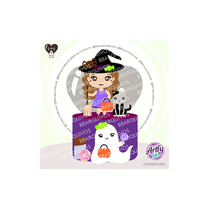 Topo de bolo - Halloween Bruxinha 