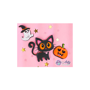 Topo de bolo - Halloween Gatinho