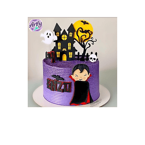 Topo de bolo - Halloween Drácula 