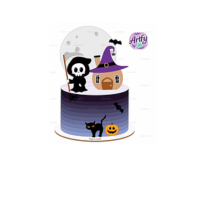 Topo de bolo - Halloween Caveira 