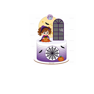 Topo de bolo - Halloween Menina 