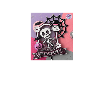 Topo de bolo - Halloween Esqueleto 