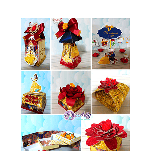 Caixinha Para Festa Bela e a Fera 