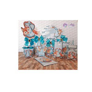 Kit Caixinhas e Topo de Bolo Raposinha 