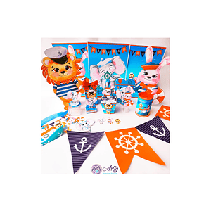 Kit Festa Animais Marinheiros 