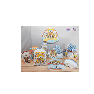 Kit Topo De Bolo e Caixinhas Arca de Noé 