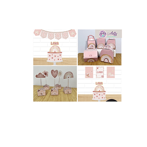 Kit Para Festa Arco-íris Rosa  