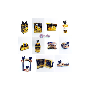 Kit Caixinhas Para Festa Baile De Máscaras