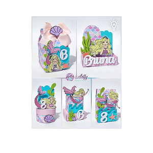 Caixinhas Para Festa - Barbie Sereia 