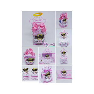 Caixinhas Para Batizado Rosa 