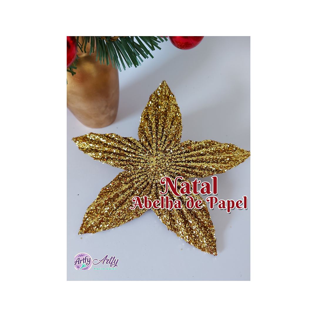 Topo de Bolo Estrela de Natal  1