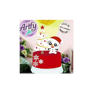 Topo de Bolo - Natal Boneco de Neve 