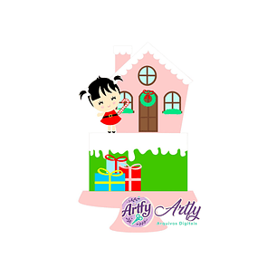 Topo de Bolo - Menina Natal