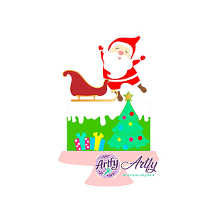 Topo de Bolo - Natal Papai Noel