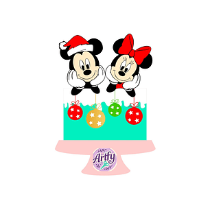 Topo de Bolo - Natal Mickey