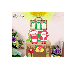 Topo de Bolo - Papai e Mamãe Noel 