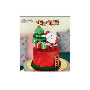 Topo de Bolo - Papai Noel 