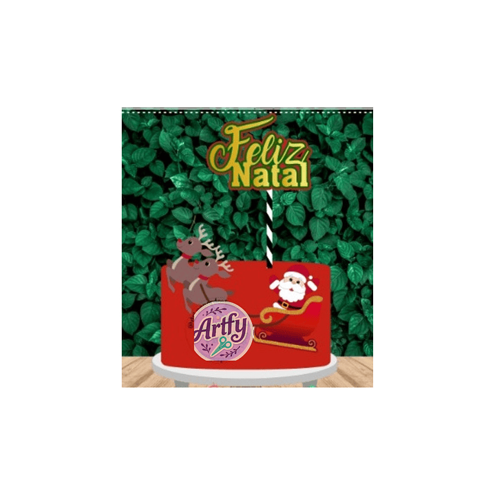Topo de Bolo - Feliz Natal