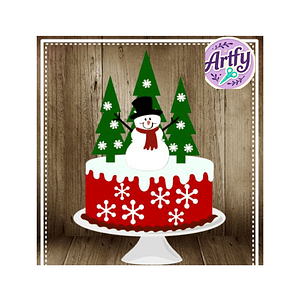 Topo de Bolo - Boneco de Neve Natal 