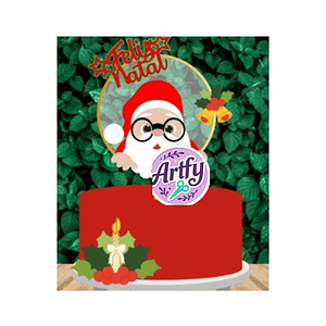 Topo de Bolo - Papai Noel 