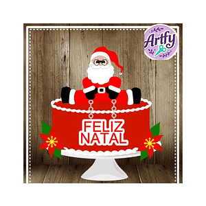 Topo de Bolo - Papai Noel 