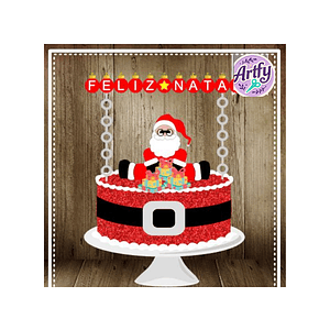 Topo de Bolo - Papai Noel 