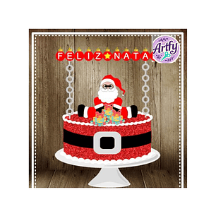 Topo de Bolo - Papai Noel 