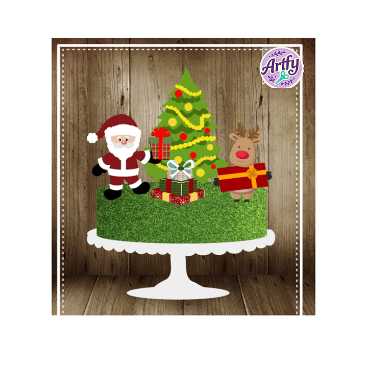 Topo de Bolo - Papai Noel 