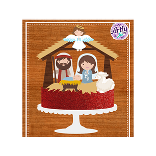 Topo de Bolo - Natal Jesus 