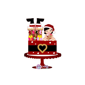 Topo de Bolo - Menina Natal