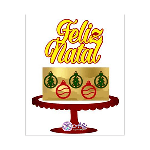 Topo de Bolo - Feliz Natal 