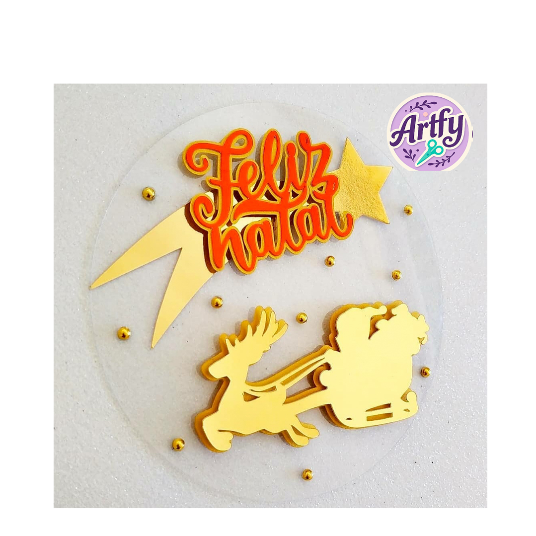 Topo de Bolo - Feliz Natal 1