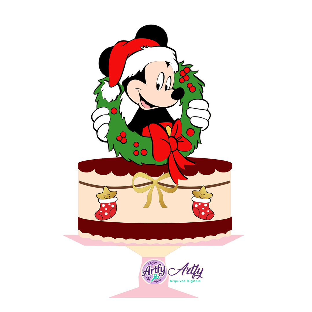 Topo de Bolo - Mickey Natalino  1