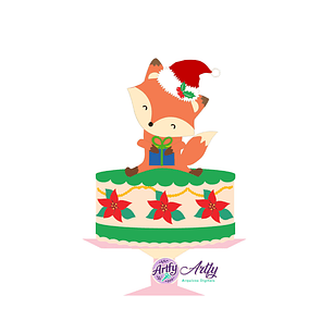 Topo de Bolo - Raposinha Natalina 