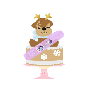 Topo de Bolo - Rena Baby