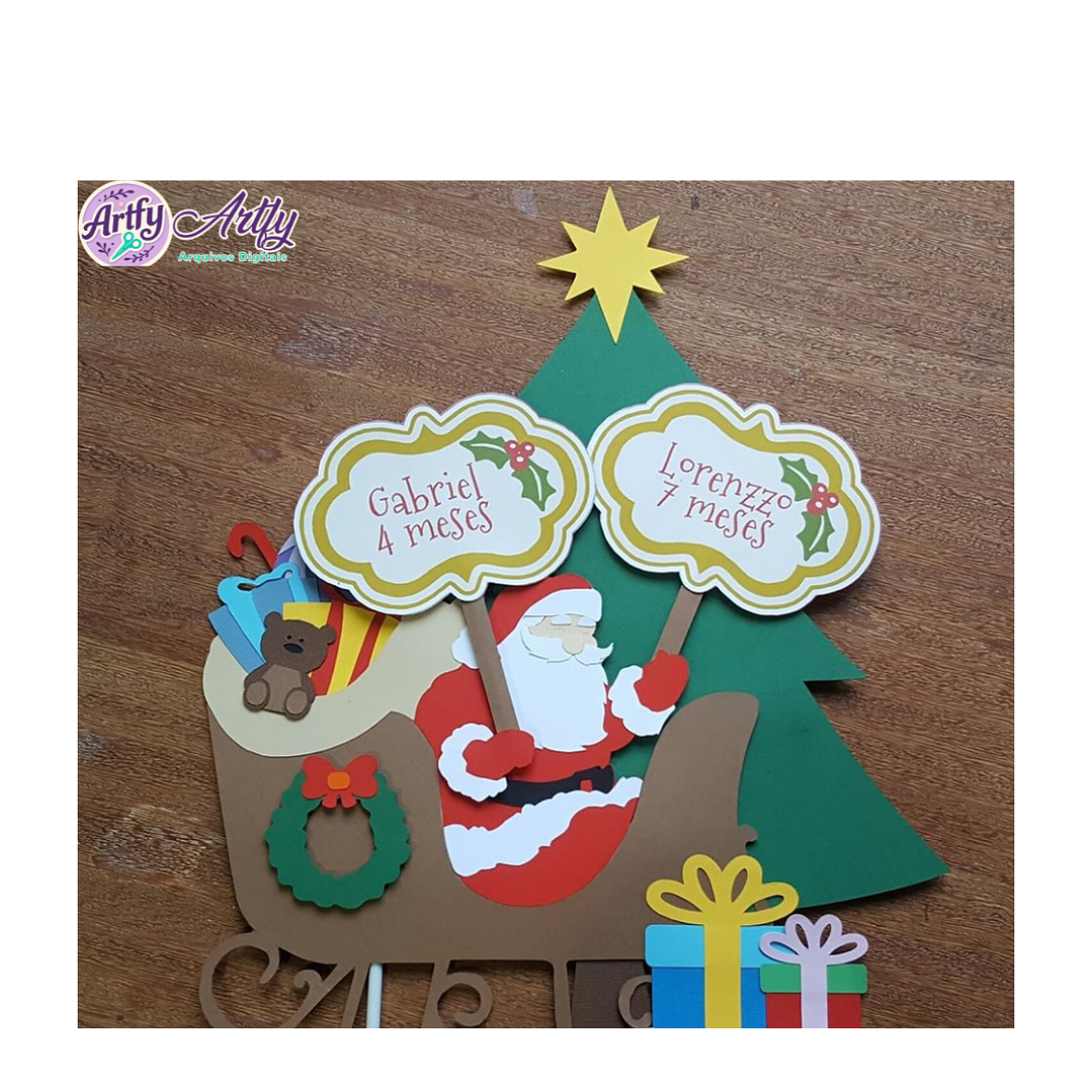 Topo de Bolo - Papai Noel  1