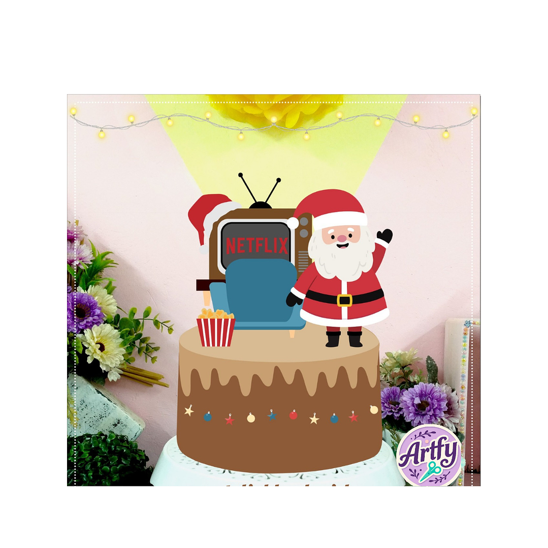 Topo de Bolo - Netflix Papai Noel  1