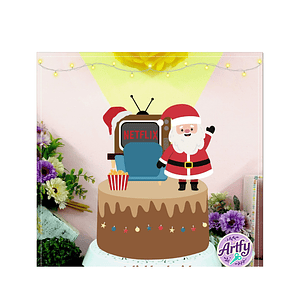 Topo de Bolo - Netflix Papai Noel 