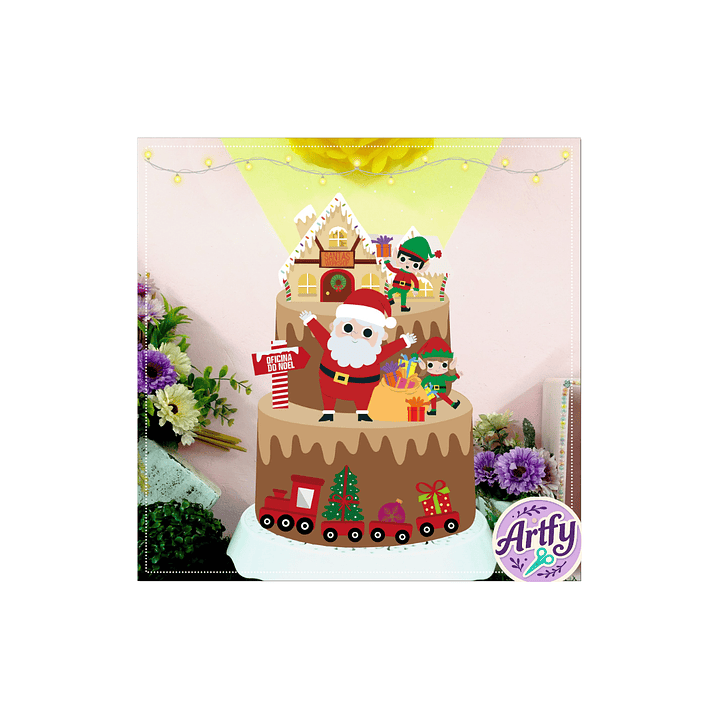 Topo de Bolo - Papai Noel 