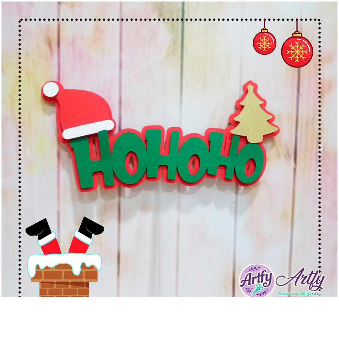 Topo de Bolo - Natalino HO HO HO  1