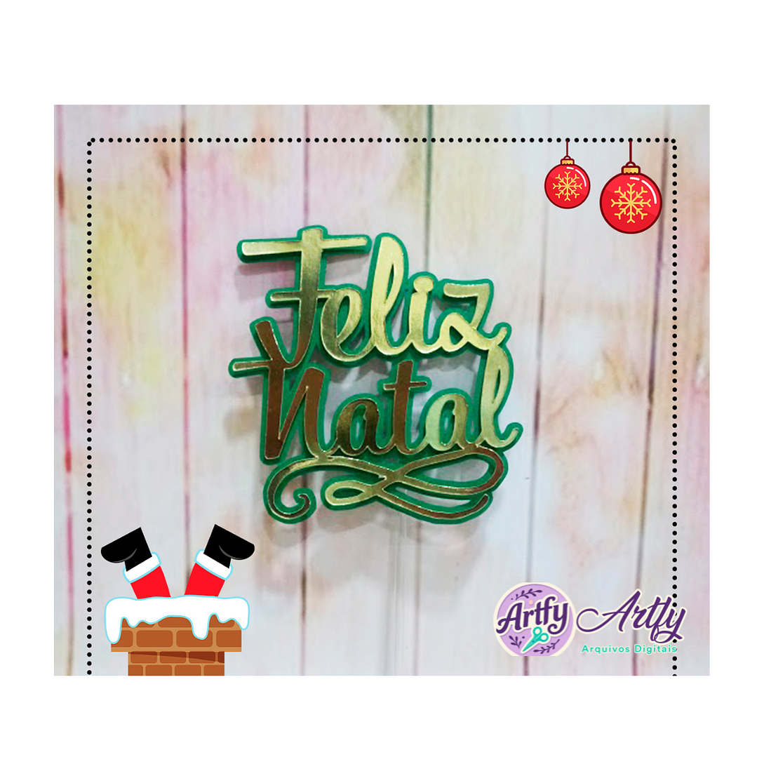 Topo de Bolo - Feliz Natal 1